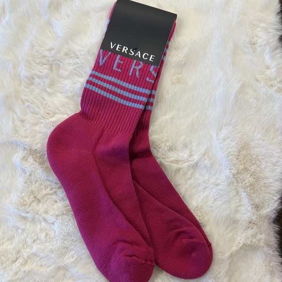 Versace Men's Fuchsia Casual Socks
